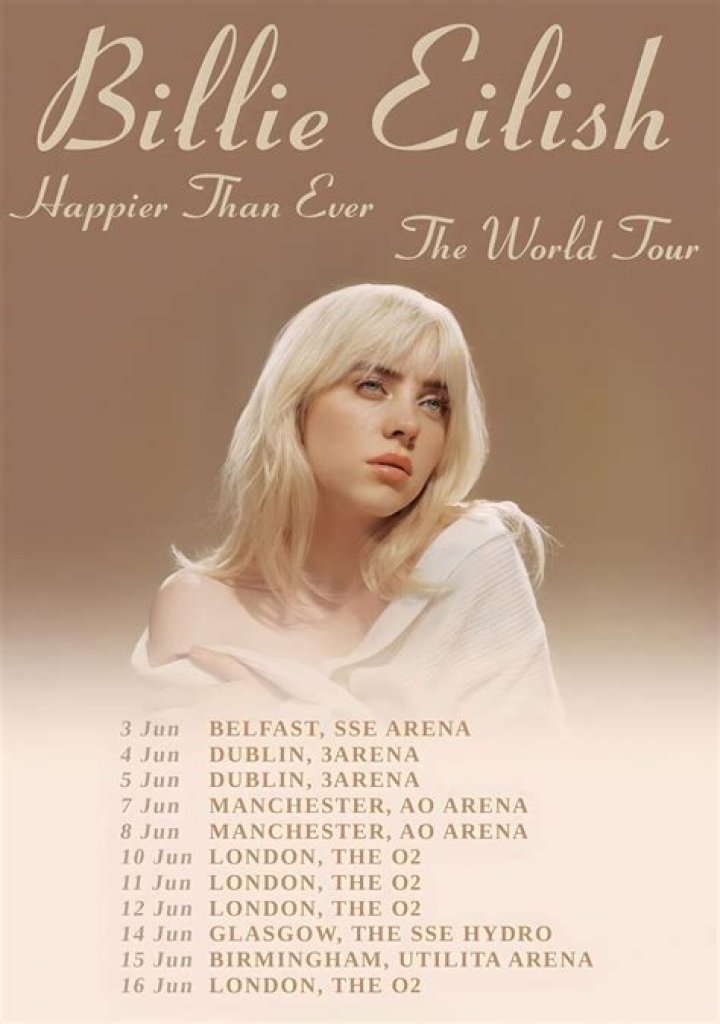 Billie Eilish Reschedules Some Tour Dates On North American Leg of her Happier Than Ever World Tour