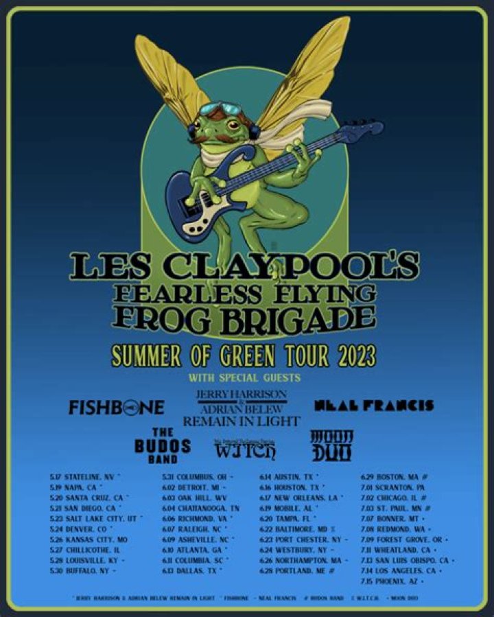 Les Claypool’s Fearless Flying Frog Brigade Reunites After 20 Years With 2023 ‘Summer of Green Tour’