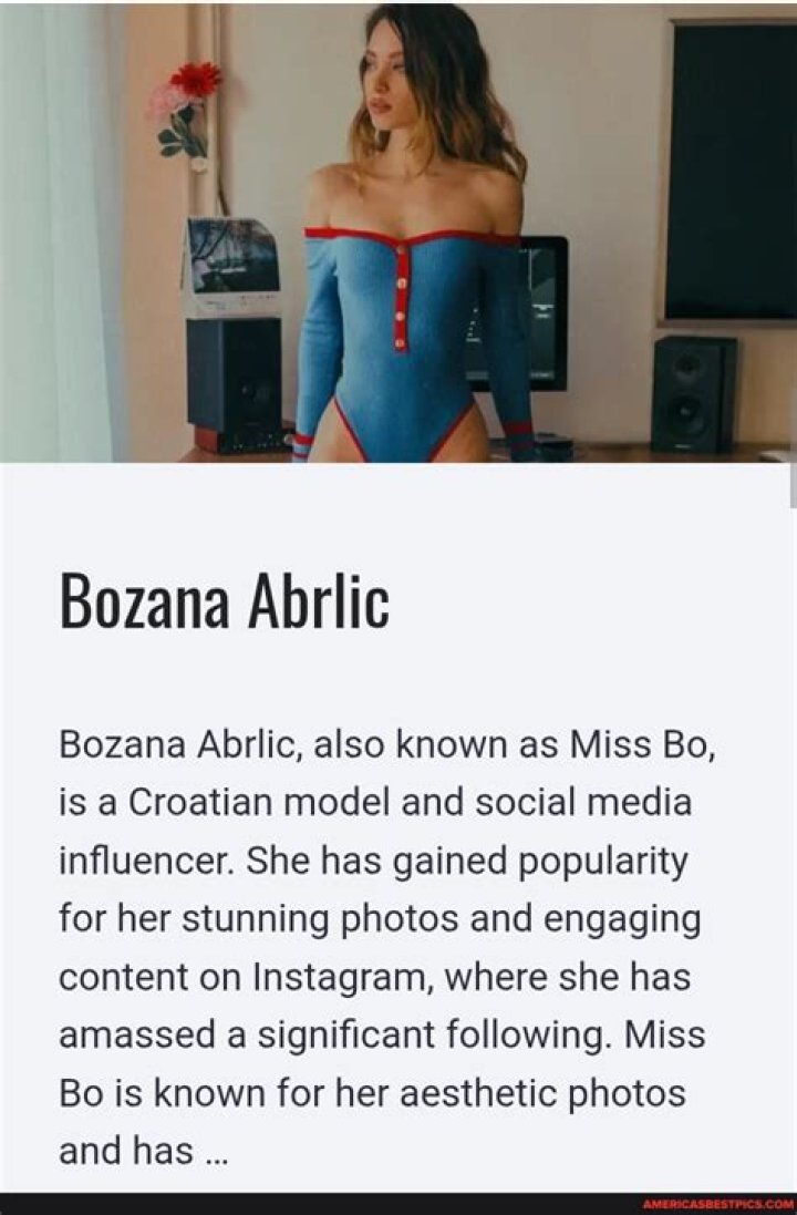 Miss Bo (Bozana Abrlic) Height, Weight, Age, Boyfriend, Facts, Biography