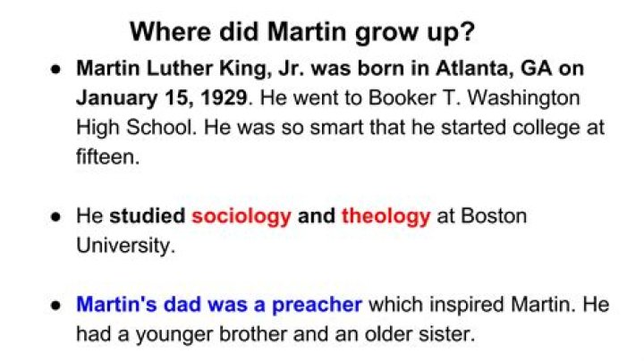 Where Did Martin Luther King Jr. Grow Up?